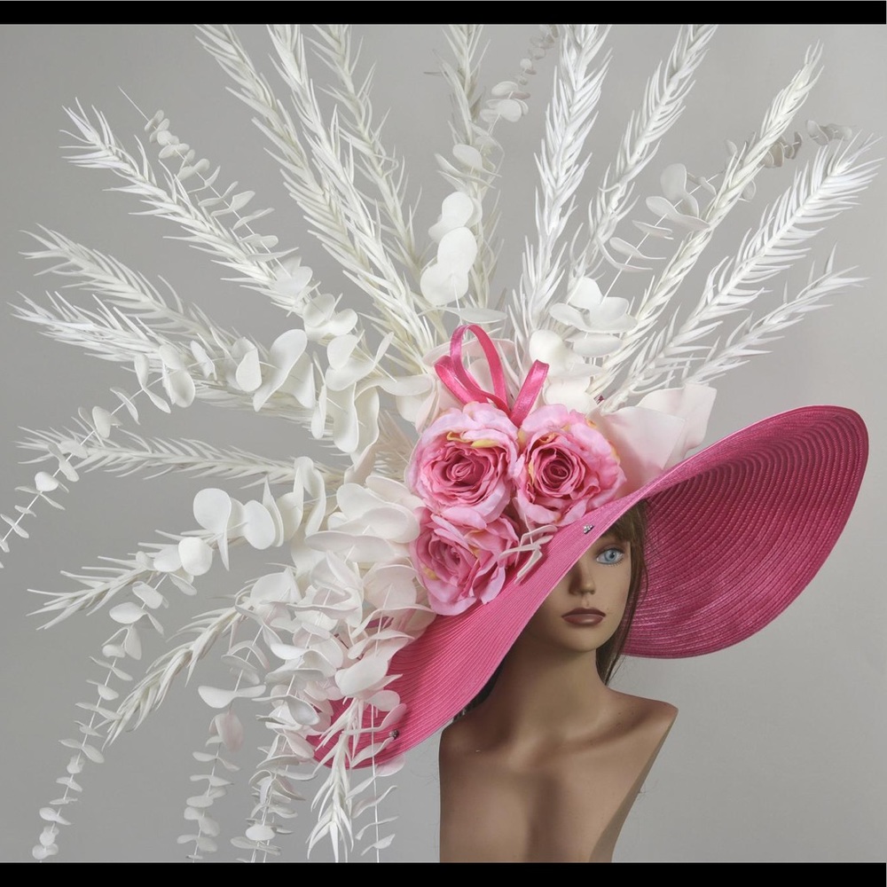 Pink Winning Oversized Kentucky Derby Hat